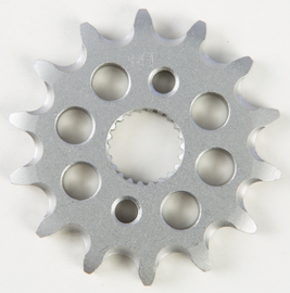 Steel Fire Power front motorcycle sprocket, 14-tooth, fits 420 chain, designed for durability and performance.