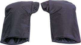 SP1 Handlebar Gauntlets 45-1905, black weather-resistant motorcycle accessories with reinforced stitching for added durability.