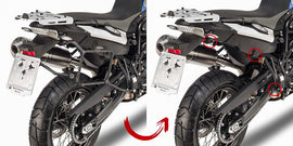 GIVI Side Case Hardware mount bracket for motorcycle side cases, showing metal brackets and mounting components.