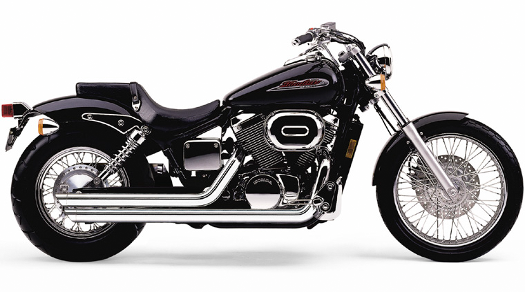 Cobra Streetrod Slashdown exhaust for Suzuki Volusia 800, C50, M50 motorcycle, showcasing the sleek chrome design and slashed end tips.