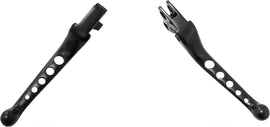 HardDrive 5-Hole Lever Set in black for Big Twin 96-06 and XL 96-03 motorcycle models, showing close-up of levers.