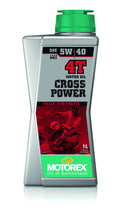 Load image into Gallery viewer, Motorex Cross Power Oil 5W40 4T 1L bottle, automotive engine oil, chemical product for motorcycle engines, 10-pack case