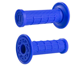 Blue ODI Grips Micro-X Half-Waffle universal bike grips with textured surface and ergonomic design for comfortable handling.