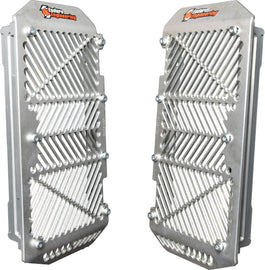 Enduro Engineering billet radiator guard for Yamaha off-road motorcycle, durable metal protection with detailed design.
