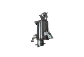 Straightline Performance lightweight exhaust muffler model 241-21307 with polished metal finish and sleek cylindrical design.