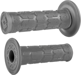 ODI Grips Universal Lock-On Rogue Graphite bike handlebar grips with black locking rings and textured surface for enhanced grip.