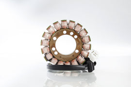 Ricks Motorsport Electric Stator 27-21227 for motorcycle electrical systems, showing the coil windings and mounting points.
