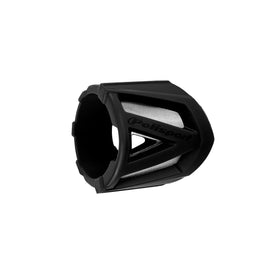 Polisport Plastics silencer protector in black, fits 200-330mm exhausts, with a sleek, durable design for motorcycle exhaust protection.