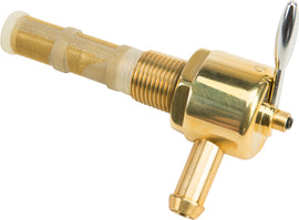 HardDrive Brass Petcock with 3/8 inch round inlet, right side position, for fuel system or carburetor applications.