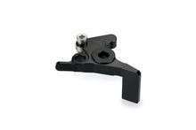 Load image into Gallery viewer, Black PUIG lever adapter for brake levers, shown installed on motorcycle handlebar with detailed close-up of the lever and adapter.