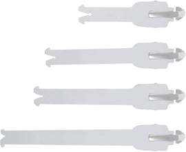 Alpine Star Tech 5/7 buckle straps in white, showing adjustable straps and buckle mechanism for motorcycle gear.