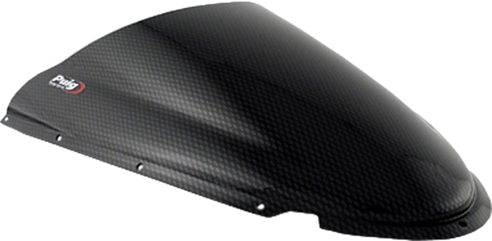 PUIG Racing Windscreen Carbon for Ducati 999s '03-04, motorcycle windshield with sleek carbon finish and aerodynamic design.