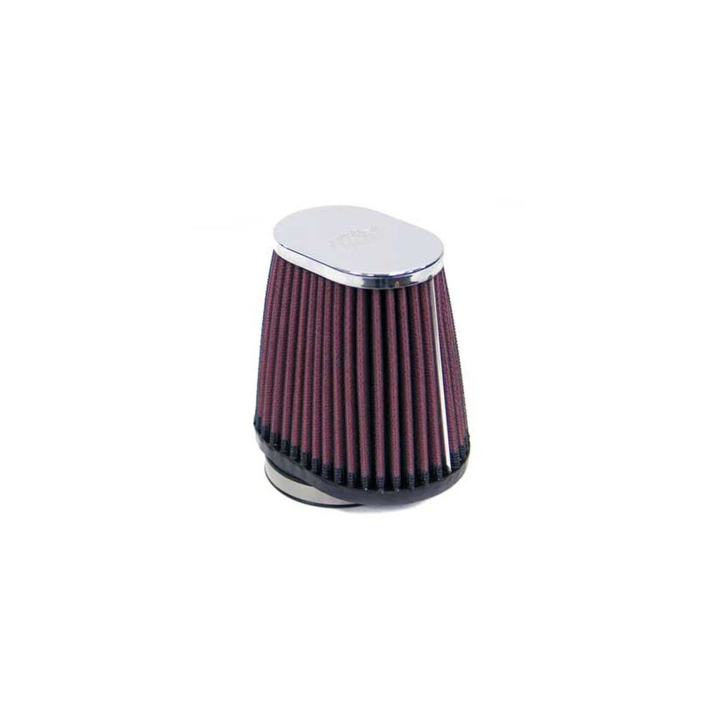 K&N universal 54mm flange air filter for improved engine airflow, featuring a cylindrical design and durable construction.
