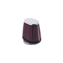 K&N universal 54mm flange air filter for improved engine airflow, featuring a cylindrical design and durable construction.