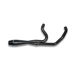 Sawicki Speed Shop M8 Softail shorty black exhaust pipe with sleek design for Harley-Davidson Softail motorcycles.