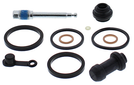 All Balls Honda front caliper rebuild kit for brakes, including seals and components, on a white background.