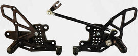 VORTEX rear set complete black motorcycle foot controls with 3-RS273K design, featuring foot pegs and shift levers.