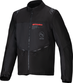 Alpine Star Pro-Dura black jacket in large size, showing front view with zipper and rugged fabric details.