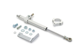 HardDrive Steering Damper for 1991-2005 Harley FXD models, silver finish, motorcycle suspension component, durable and high-quality.