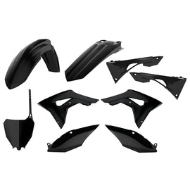 Polisport Plastics black plastic body kit, model 64-90721, featuring various panels and components for motorcycle or ATV bodywork.