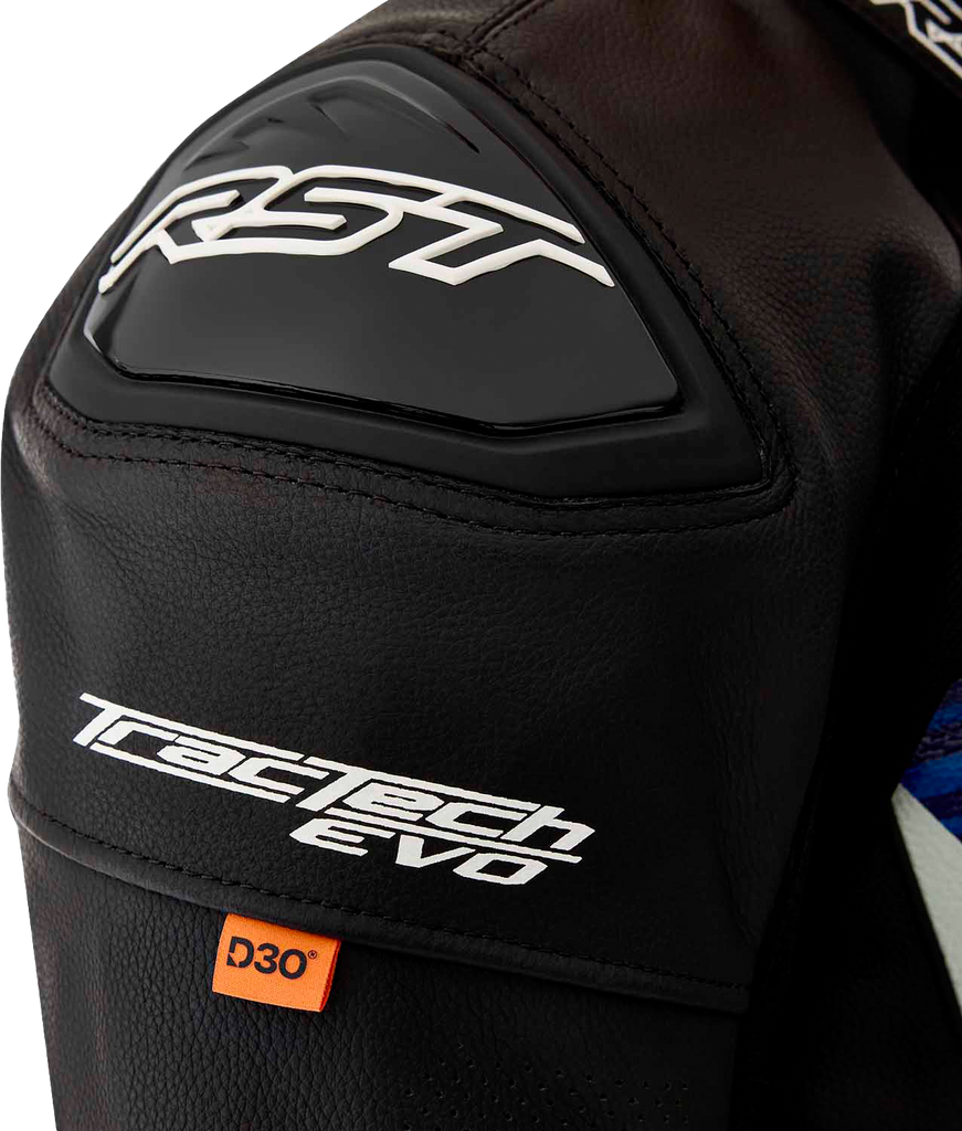 Tractech Evo D3o Jacket Blk/Blue Leather 2x