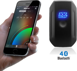 XK Glow Xkchrome Bluetooth audio/visual communication device with sleek black design and control buttons visible.
