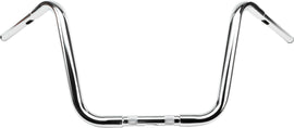 HardDrive 14-inch chrome ape-hanger motorcycle handlebar with black textured grips, designed for custom bikes.