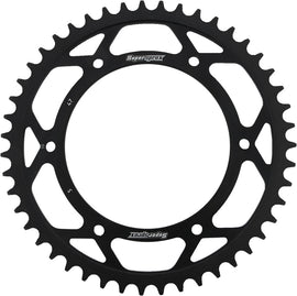 Supersprox steel rear sprocket with 47-tooth black finish for BMW 520 chain, designed for durability and performance.