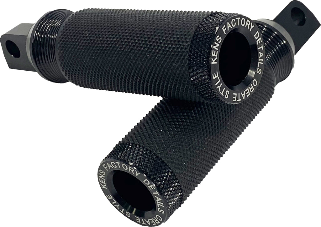 Kens Factory NL Foot Pegs Standard HD Clevis for Softail motorcycle, showing the black foot controls with mounting hardware.
