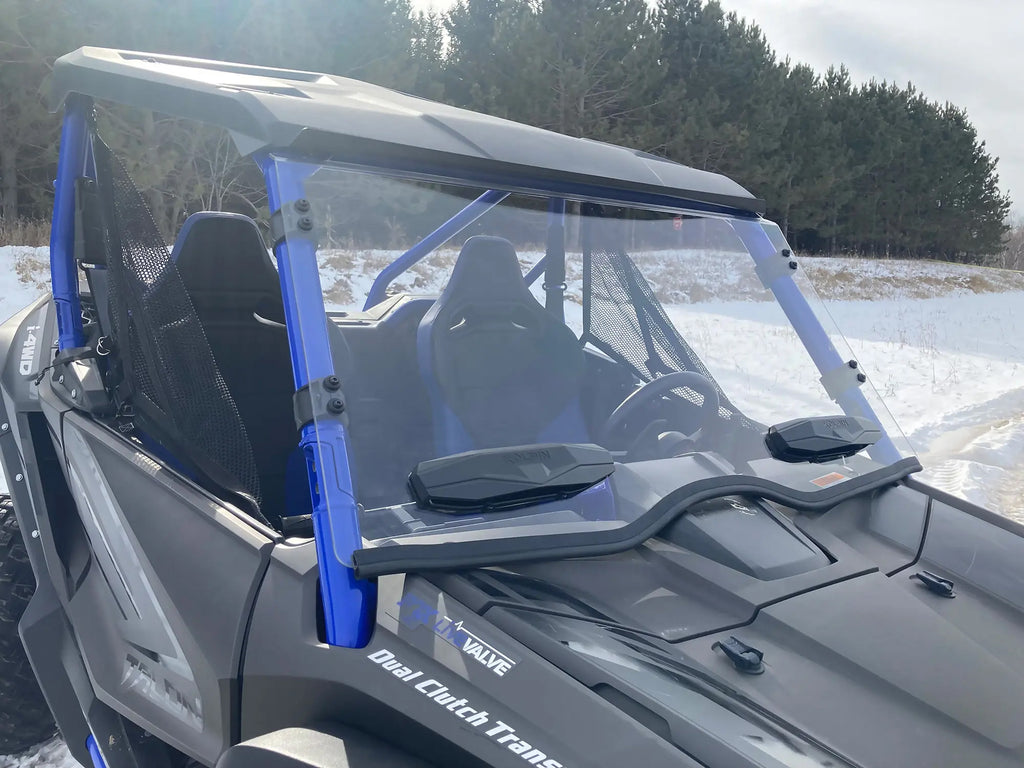 Kolpin Poly Front Windshield for ATV, full fixed vented design, made of durable poly material, with clear viewing area
