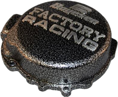 Boyesen Factory Racing Ignition Cover in black for motorcycles, featuring a sleek design and durable construction.