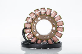Ricks Motorsport Electric Stator 27-21005 for motorcycle electrical systems, showcasing the metal coil and mounting components.