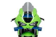Load image into Gallery viewer, PUIG Z-Racing Smoke motorcycle windshield with tinted finish, designed for Kaw Z series bikes, providing wind protection.