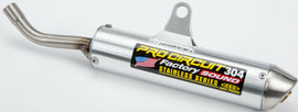 Pro Circuit 304 Silencer exhaust for motocross bikes, showing the sleek metal body and mounting details.