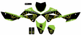DCOR Monster Energy Slash graphics decal kit in black, featuring bold Monster Energy logo and design for vehicle customization.