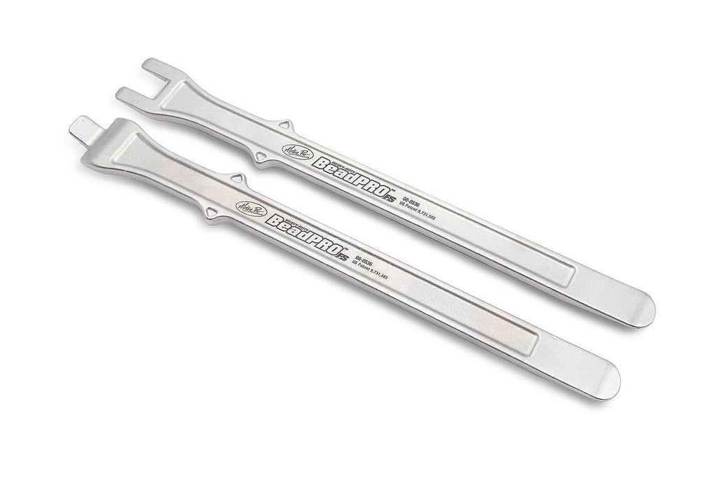 Motion Pro Beadpro tire bead breaker and lever tool set with steel construction, 16-inch length, for motorcycle tire removal.
