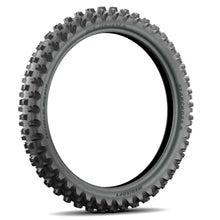 Load image into Gallery viewer, Michelin Starcross 6 Medium Soft front motorcycle tire, 90/100-21 size, bias tire with tread pattern visible.
