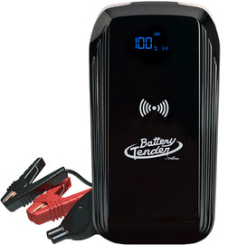 Battery Tender Jump Pack 1000 Peak Amp tool with rugged black and orange design, featuring handles and digital display for vehicle jump-starting