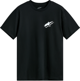 Alpine Star Formulate Ss Csf Tee in black, short-sleeve casual T-shirt with logo print, 2X size, front view.