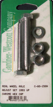 Load image into Gallery viewer, Gardner-Westcott rear wheel adjustment bolts for 93-07 Softail models, showing metal hardware fitting onto motorcycle wheel.