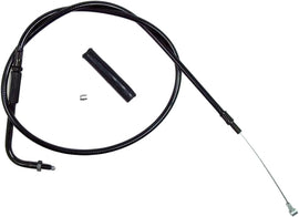Motion Pro Blackout Idle Cable 70-62196, black hydraulic control line with metal fittings, designed for motorcycle throttle control.