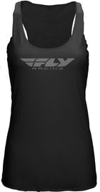 Fly Racing women's Fly Corporate Tank in black, showing the sleeveless tank top with Fly branding and comfortable fit.