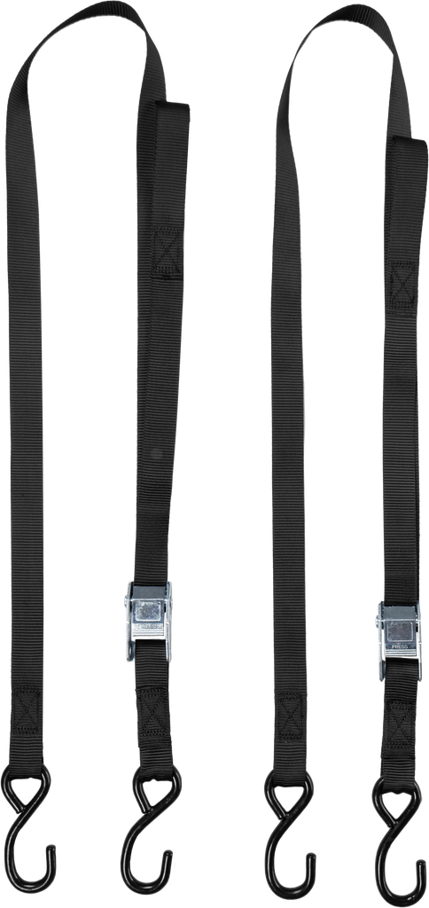 Black Fire Power 1-inch by 6-foot tie-down straps, 2-pack, designed for securing loads and cargo.