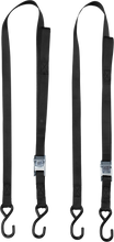 Load image into Gallery viewer, Black Fire Power 1-inch by 6-foot tie-down straps, 2-pack, designed for securing loads and cargo.