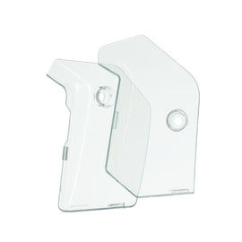 Polisport Plastics clear graphic guard for Honda CRF250 motorcycle, showing the transparent protective plastic with logo design.