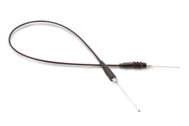 Motion Pro black vinyl throttle cable for Vortex Vortex Se, showing the flexible cable with metal fittings and protective black vinyl covering.