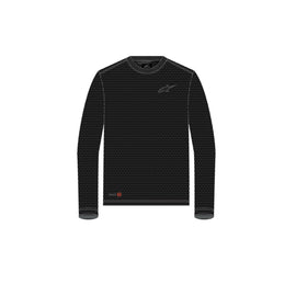 Black Alpine Star Inclinate LS Mesh Tee, men's size medium, featuring a lightweight, breathable mesh fabric and casual fit.