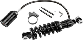 HardDrive M8 Softail remote reservoir shock absorber, 12.5-inch suspension component for motorcycle rear suspension.