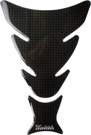Keiti Tank Pad Carbon Look 623-0010 graphics decal with black and gray carbon fiber design on a motorcycle tank
