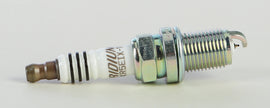 NGK BKR5EIX-11 spark plug with platinum tip, featuring a metal shell and ceramic insulator, for automotive engine performance.